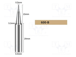 Tip; conical; 0.5mm; for soldering station; BK90