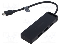 Hub USB; black; Number of ports: 5; 0.15m; Enclos.mat: ABS