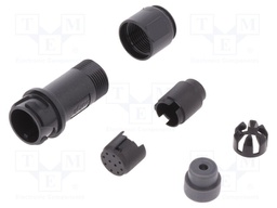 Connector: circular; plug; male; PIN: 10; w/o contacts; for cable