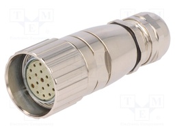 Connector: M23; plug; PIN: 19(3+16); female; soldering; for cable