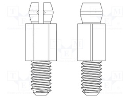 PCB distance; polyamide 66; L: 19.1mm; screwed rod,snap fastener