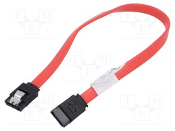 Cable: SATA; SATA plug,both sides; 0.3m; red; Core: CCS; 26AWG