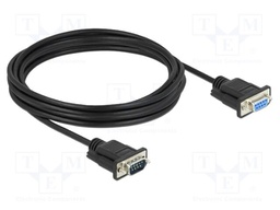 Cable; D-Sub 9pin socket,D-Sub 9pin plug; PVC; Len: 4m; black