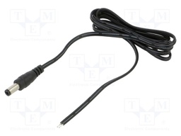 Cable; 2x0.5mm2; DC 5,5/2,5 plug; straight; black-gray,black; 1m