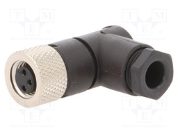 Connector: M8; female; PIN: 3; angled 90°; for cable; plug; 4A; 60V