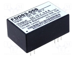 Converter: DC/DC; 2.5W; Uin: 20÷60V; 5VDC; Iout: 500mA; 0.02ppm/°C