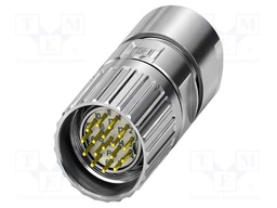 Connector: M23; plug; PIN: 17; soldering; straight; M23 PRO; 8A; 125V