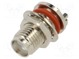 Connector: SMA; socket; female; card edge; horizontal; SMT; PTFE