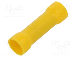 Butt splice; insulated; brass; 4÷6mm2; tinned; crimped; for cable