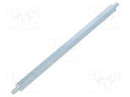 Screwed spacer sleeve; 100mm; Ext.thread: M3; hexagonal; steel