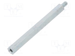 Screwed spacer sleeve; Int.thread: M4; 70mm; Ext.thread: M4; steel