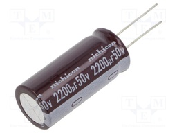 Capacitor: electrolytic; low impedance; THT; 2200uF; 50VDC; ±20%