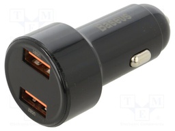 USB power supply; USB A socket x2; Sup.volt: 12÷24VDC; 45W; black