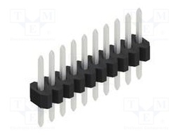 Connector: pin strips; pin header; male; PIN: 10; 1.27mm; THT; 1x10