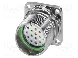Connector: M23; socket; PIN: 19(16+3); soldering; straight; IP68