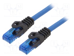Patch cord; U/UTP; 6a; solid; Cu; blue; 2m; RJ45 plug,both sides