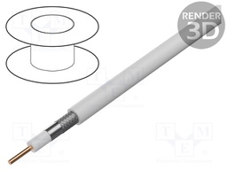 Wire: coaxial; solid; Cu; PVC; white; 7.15mm; CPR: Fca