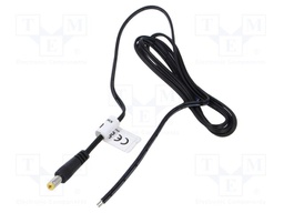 Cable; 2x0.52mm2; DC 5,5/2,5 plug; straight; black; 1.5m; -25÷70°C