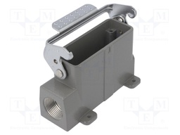 Enclosure: for HDC connectors; size D16A; with latch; angled