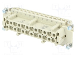 Connector: rectangular; female; Han E; PIN: 24; 24+PE; 16A; 500V