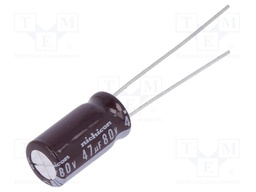 Capacitor: electrolytic; low impedance; THT; 47uF; 80VDC; Ø8x15mm