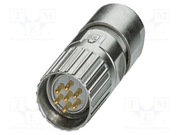 Connector: M23; plug; PIN: 7; soldering; straight; M23 PRO; 20A; 300V