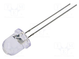 LED; red; 8mm; 7000mcd; 30°; Front: convex; 12VDC; No.of term: 2