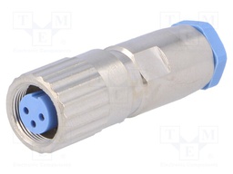 Connector: circular; plug; female; PIN: 3; gold-plated; 3A; IP65
