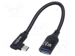 Cable; USB 3.2 Gen 2; USB A socket,USB C angled plug; 0.2m; PVC