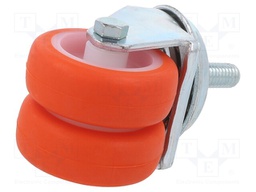 Transport wheel; Ø: 50mm; W: 39mm; H: 71mm; twin wheels,torsional