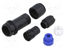 Connector: circular; plug; female; PIN: 6; w/o contacts; for cable