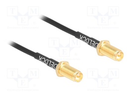 Cable; 320mm; RP-SMA female,both sides; black; Øcable: 2.7mm; 50Ω