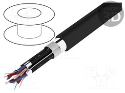 Wire: loudspeaker cable; 4x2x0,22mm2; stranded; Cu,tinned; black