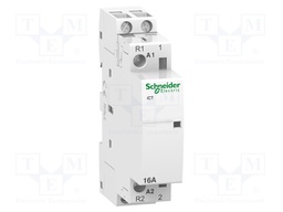 Contactor: 2-pole installation; NC + NO; 220VAC; 16A; DIN; ICT