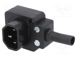 Connector: AC supply; plug; male; 10A; 250VAC; IEC 60320; for cable