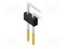 Connector: pin strips; pin header; male; PIN: 2; 2.54mm; THT; 2x1