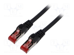 Patch cord; S/FTP; 6; stranded; Cu; LSZH; black; 50m; halogen free