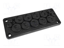 Multigate grommet; black; Holes no: 17; -40÷90°C; UL94V-0; IP65