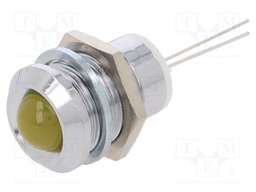 Indicator: LED; prominent; Cutout: Ø12mm; for PCB; brass; ØLED: 8mm