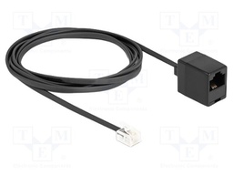 Cable: telephone; RJ11 plug,RJ45 socket; 2m; black; 28AWG