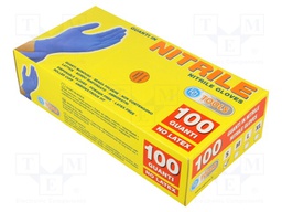 Protective gloves; Size: 7,S; blue; nitryl; 100pcs.