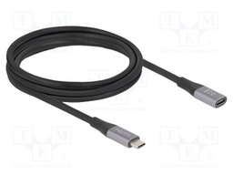 Cable; bidirectional; USB C socket,USB C plug; gold-plated; 2m