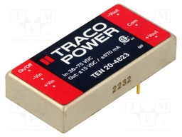 Converter: DC/DC; 20W; Uin: 36÷75V; Uout: 15VDC; Uout2: -15VDC; 2"x1"