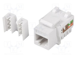 RJ45 module; white; Cat: 6; on cable; RJ45 socket; -10÷60°C; 36V
