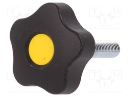 Knob; Dia: 50mm; M10; 40mm; H: 32mm; technopolymer (PP); black