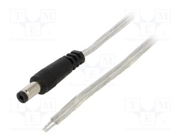 Cable; wires,DC 5,5/2,1 plug; straight; 0.5mm2; transparent; 3m