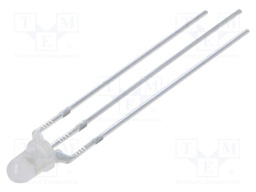 LED; 3mm; orange,green; 60°; Front: convex; 2.1÷2.6VDC; -30÷85°C