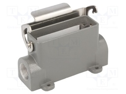 Enclosure: for HDC connectors; size 16A; with latch; angled; M20