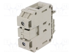 Splice terminal: rail; 70mm2; ways: 1; terminals: 2; grey; TS32,TS35