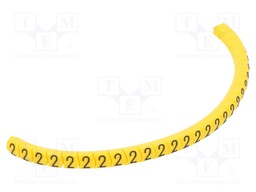 Markers for cables and wires; Label symbol: 2; 1.3÷3mm; PVC; PA